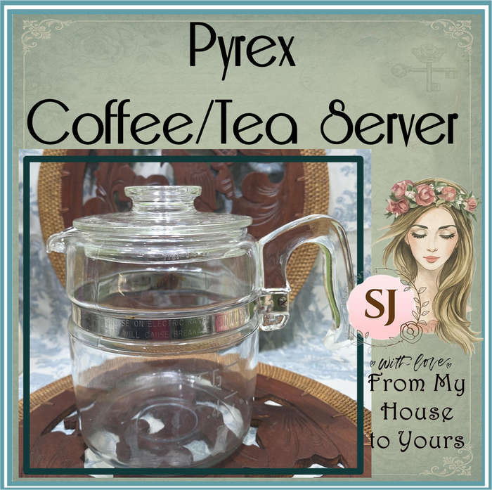 Vintage Pyrex Coffee Jug | Glass & Stainless Steel with Lid