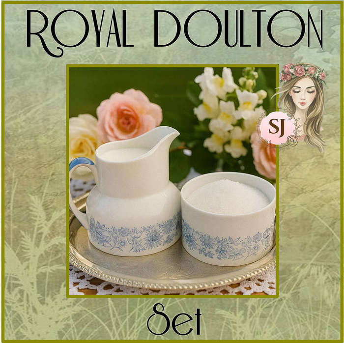 ROYAL DOULTON MILK POURER AND SUGAR BOWL
