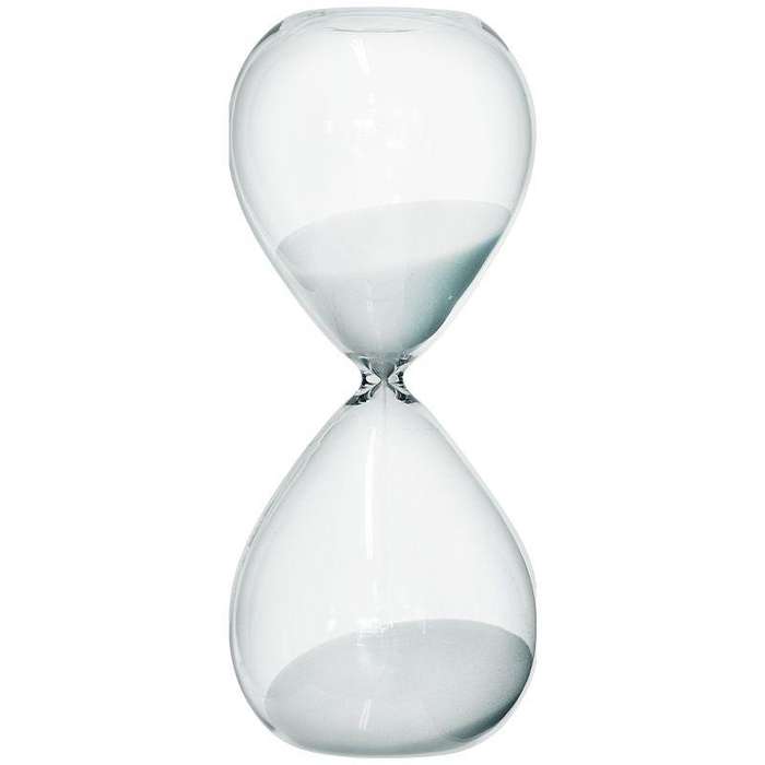 Elegant Clear Glass Hourglass with White Sand  Timeless Decor Piece