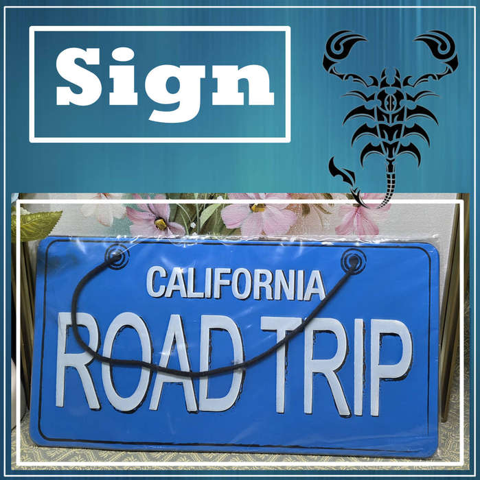 Metal Road Trip  Sign Just for You  - PURCHASED IN THE USA