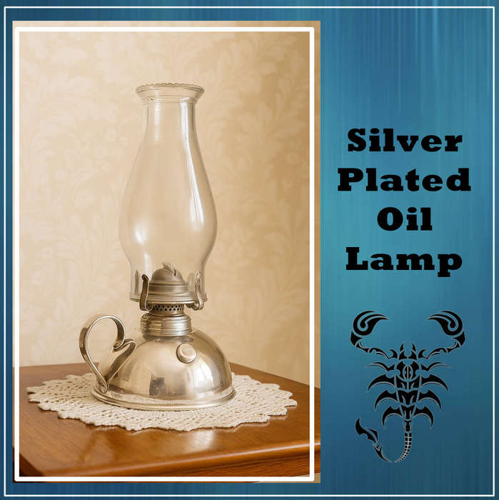 ULTRA RARE   - Silverplated Vintage oil lamp