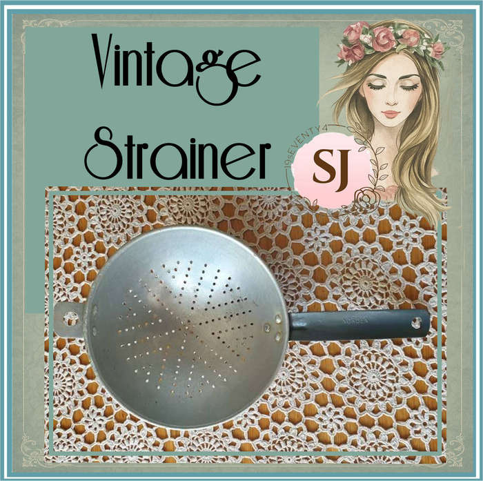 From Granny`s Kitchen.....Very Special And Beautiful Vintage Metal Food Strainer