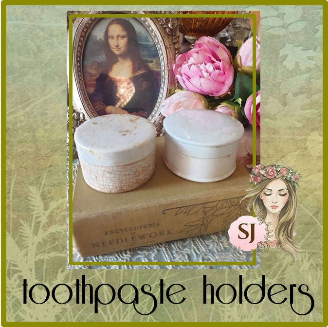 Antique porcelain toothpaste holders