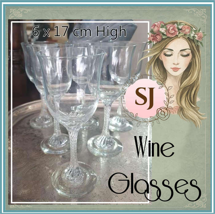 6 Beautiful Stemmed Wine Glasses (SET 1)