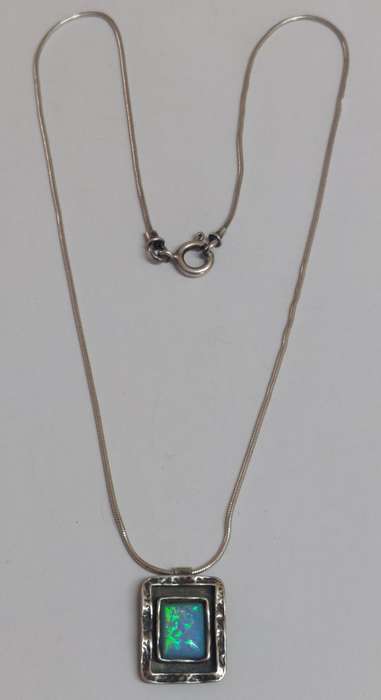 Designer Shablool Didae sterling silver fire opal necklace 8.1g Value R1500