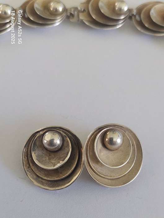 Rare!! Danish Herman Siersbol sterling silver necklace & earrings set 61.8g Value R4500