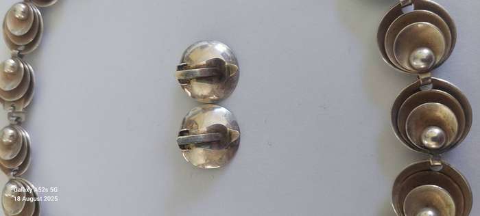 Rare!! Danish Herman Siersbol sterling silver necklace & earrings set 61.8g Value R4500