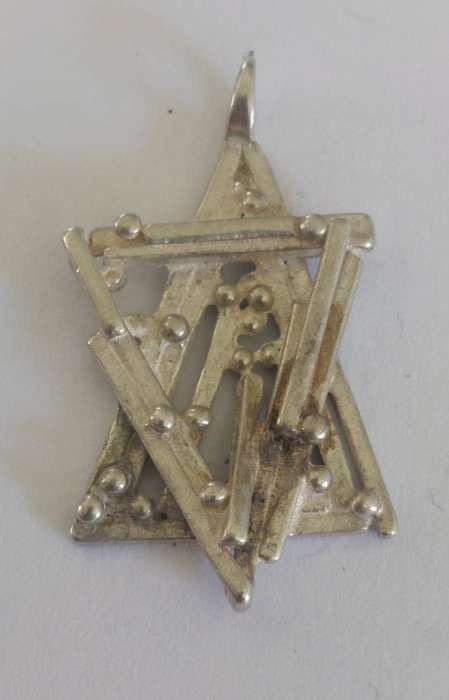Amazing vintage brutalist sterling silver star of David  6.1g