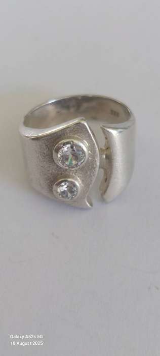 Amazing vintage sterling silver cz ring 6.9g