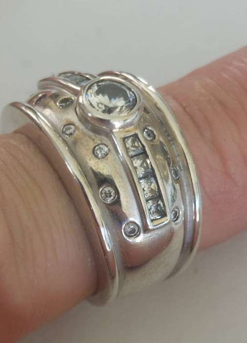 Amazing vintage sterling silver cz ring 9.8g