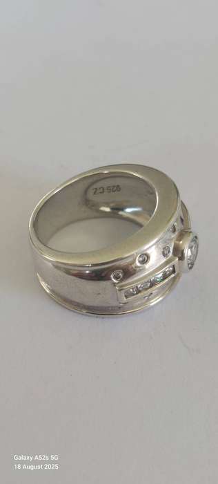 Amazing vintage sterling silver cz ring 9.8g