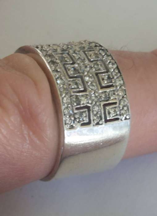 Stunning vintage sterling silver cz ring 8.0g