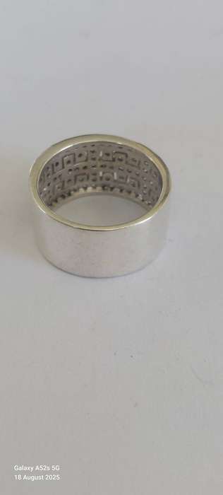 Stunning vintage sterling silver cz ring 8.0g