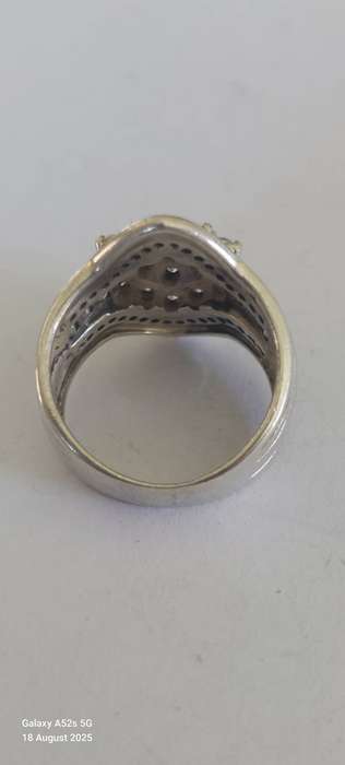 Magnificent vintage sterling silver cz ring 8.1g