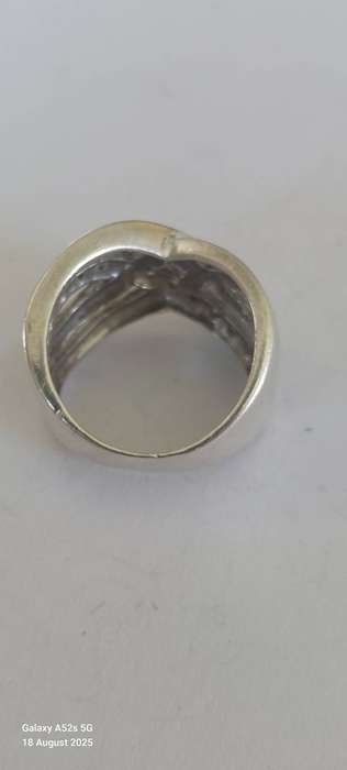 Stunning vintage sterling silver cz ring 5.2g