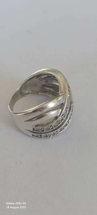 Stunning vintage sterling silver cz ring 5.2g