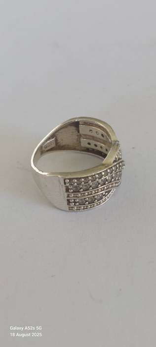 Gorgeous vintage sterling silver cz ring 6.6g