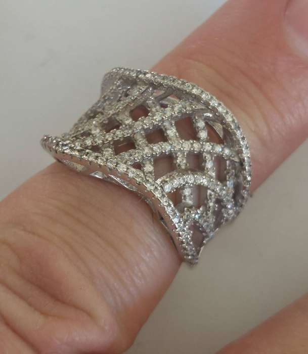Amazing vintage sterling silver cz ring 7.3g
