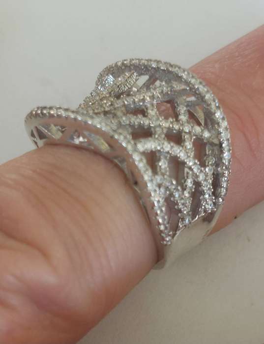Amazing vintage sterling silver cz ring 7.3g