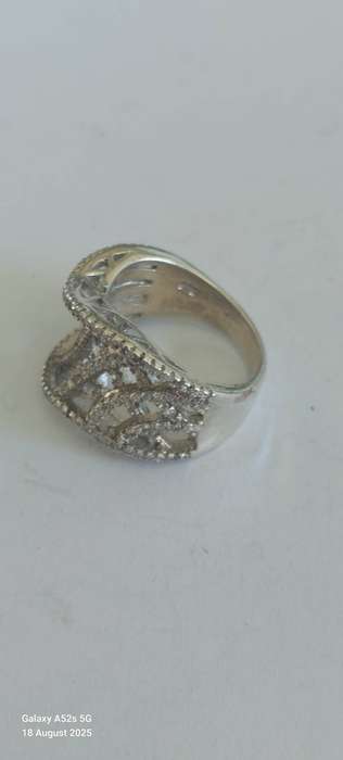 Amazing vintage sterling silver cz ring 7.3g