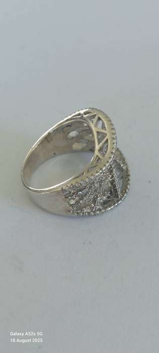 Amazing vintage sterling silver cz ring 7.3g