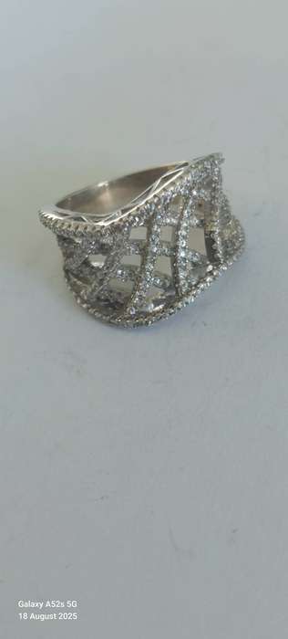 Amazing vintage sterling silver cz ring 7.3g