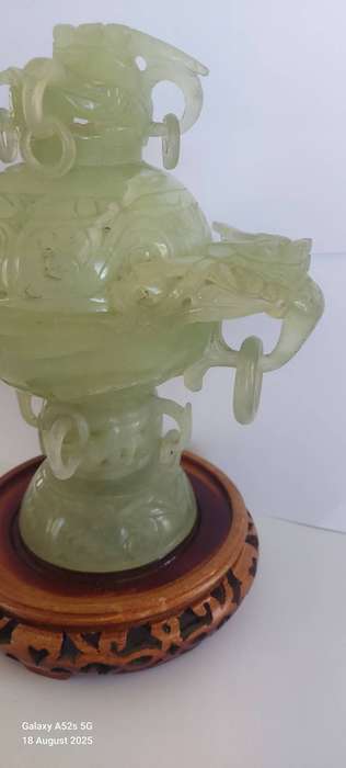 Magnificent!! Antique Chinese hand carved Sepentine dragon censor Value R6500