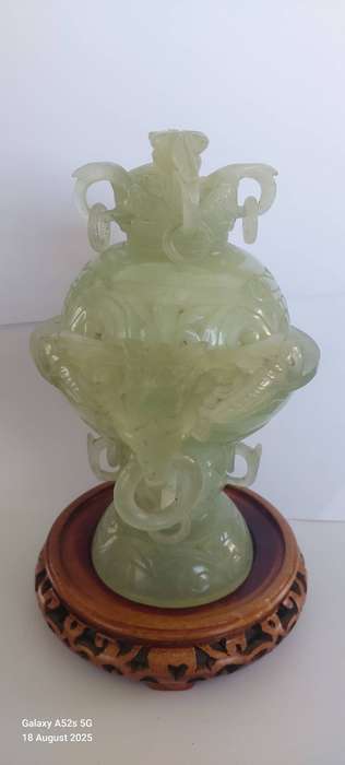 Magnificent!! Antique Chinese hand carved Sepentine dragon censor Value R6500