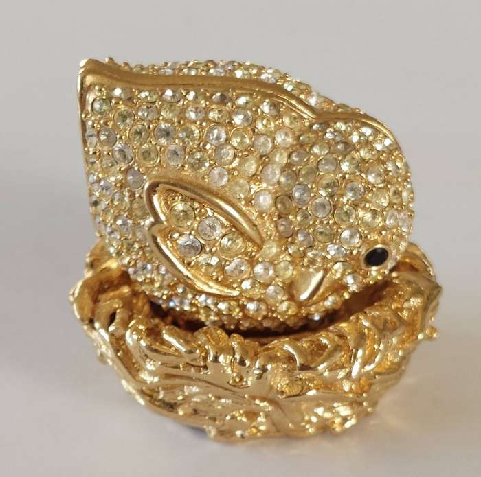 Rare vintage Este Lauder bird on nest perfume case Value R2000