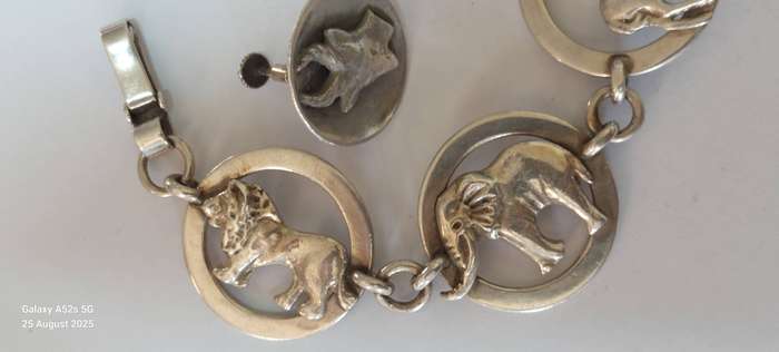 Very Rare!! Vintage Haglund sterling silver bracelet & earrings set 52.8g Value R3500