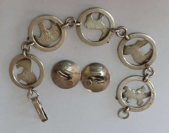 Very Rare!! Vintage Haglund sterling silver bracelet & earrings set 52.8g Value R3500
