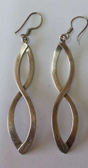 Wow! Amazing large Mexican sterling silver earrings 9.4g