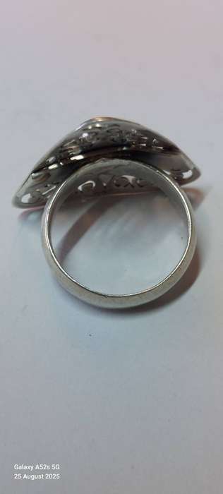 Amazing large vintage sterling silver garnet ring 7.6g