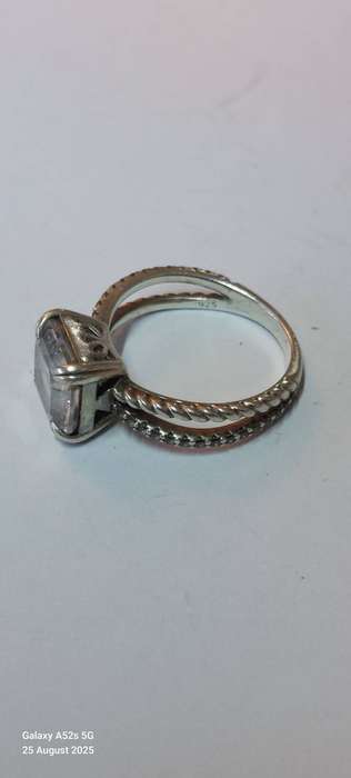 Spectacular vintage sterling silver cz ring 5.2g