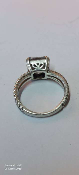 Spectacular vintage sterling silver cz ring 5.2g