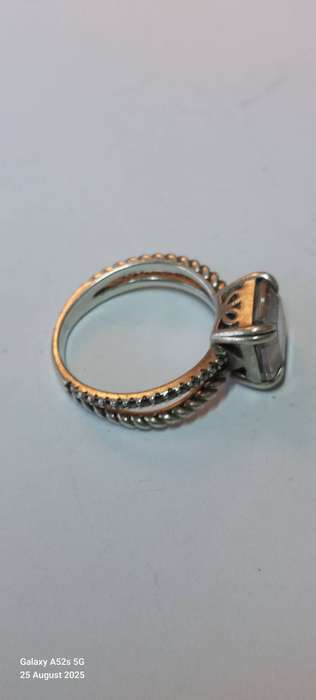 Spectacular vintage sterling silver cz ring 5.2g