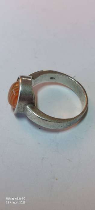 Amazing vintage sterling silver agate ring 5.8g