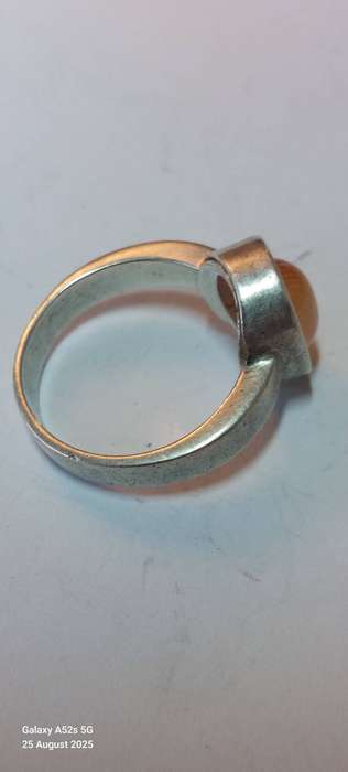 Amazing vintage sterling silver agate ring 5.8g