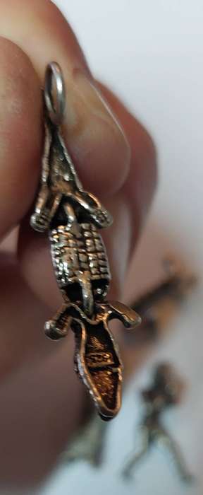 Collection of 10 vintage sterling silver charms 1 articulated croc 25g
