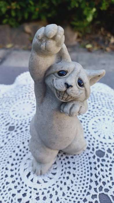Quarry Critters Caz the Cat Stone Figurine by Second Nature Design