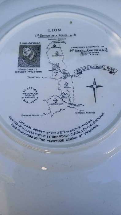 Wedgwood Lion Plate - Kruger National Park 1st edition