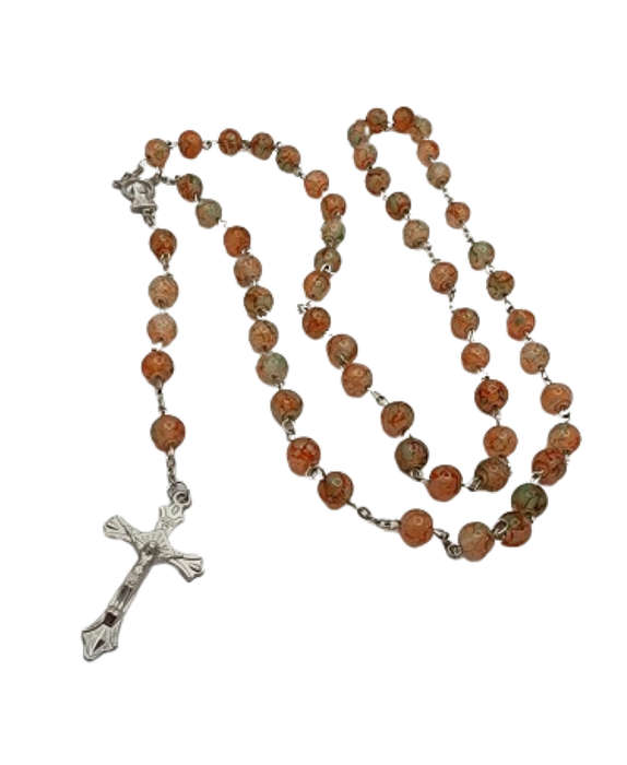 Holy Rosary Prayer Beads - Peach