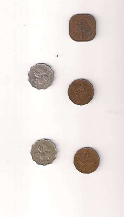 Swazi 5 Cents 2 Cents 1 Cent 1974 1975
