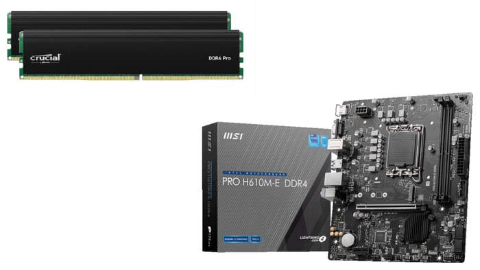 *Combo Kit* Crucial Pro 64GB Kit 3200MHz DDR4 Desktp+MSI H610M-E PRO Intel LGA1700 M-ATX Motherboard