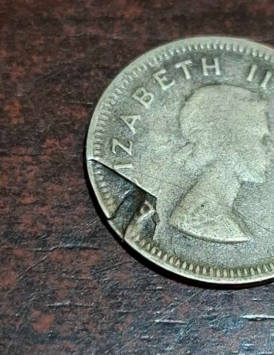 1955 3 Pence (Tickey) Error coin