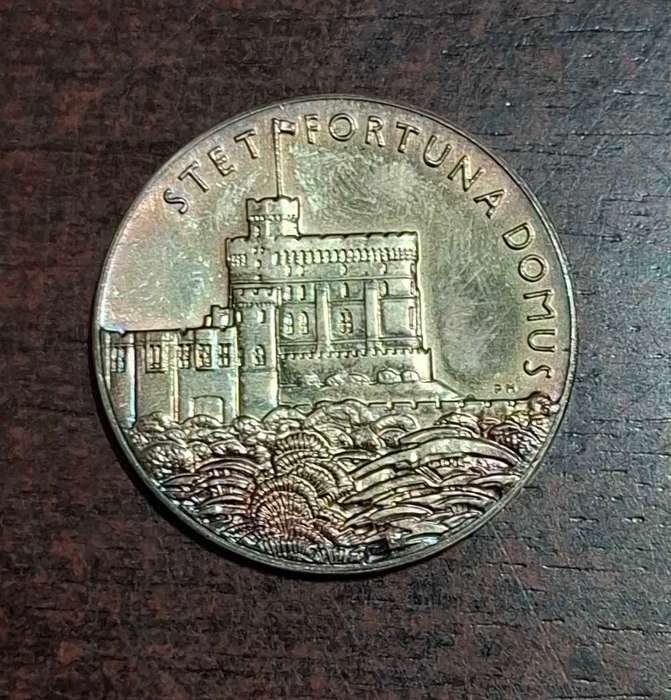 1935 GB Silver Medal George V & Mary 25th Jubilee Stet Fortuna Domus Medallion