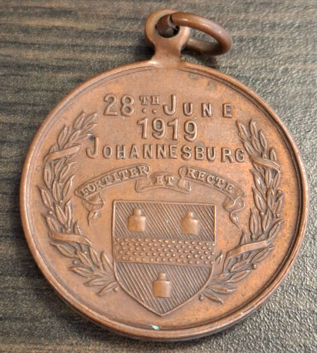1919 Johannesburg peace medal