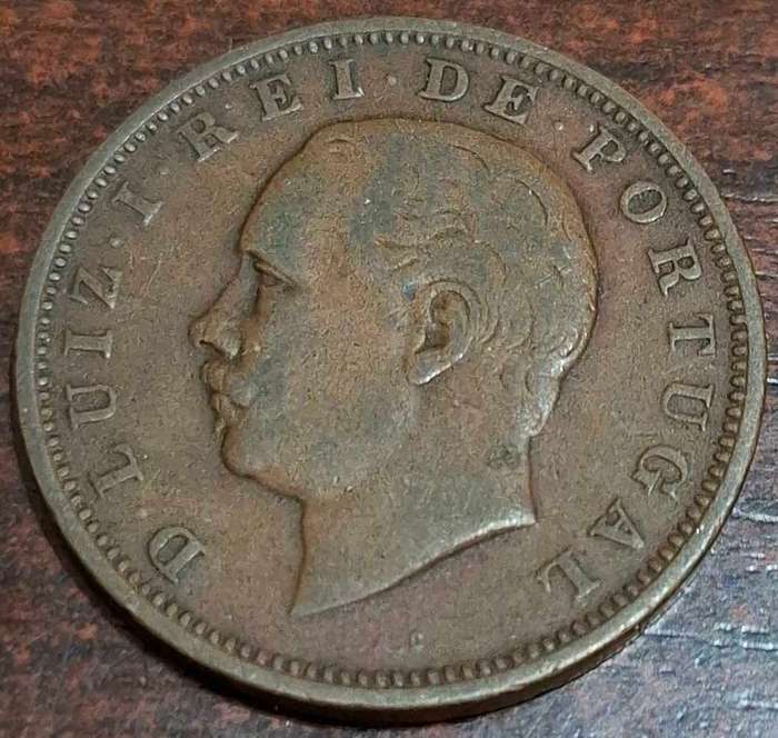 1884 20 Reis coin from Portugal