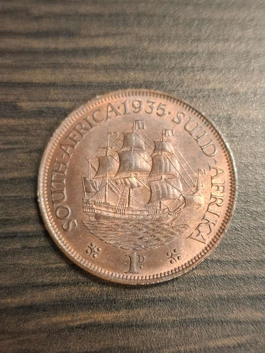 1935 South African 1 Penny coin