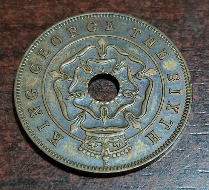 1952 one penny coin from Southern Rhodesia